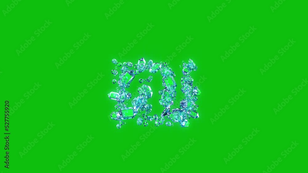 blue shining crystals shekel sign - diamonds or ice crystals alphabet, isolated - loop video blue shining crystals shekel sign - diamonds or ice crystals alphabet, isolated - loop video