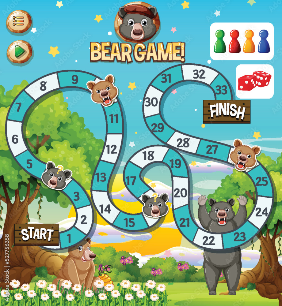 Obraz premium Funny bear cartoon character