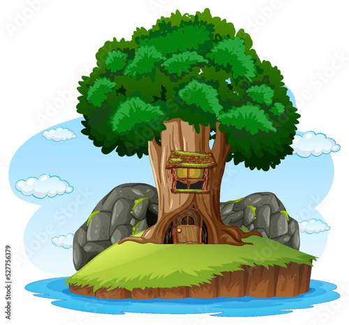 Big tree isolated cartoon
