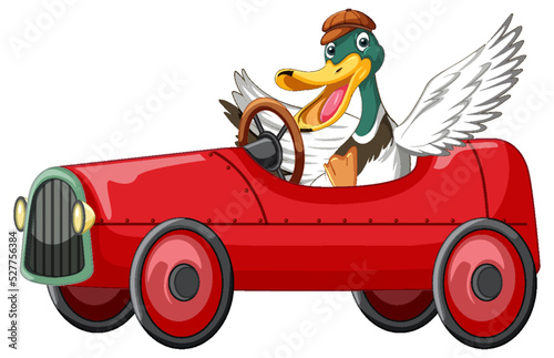 Soapbox derby with duck driving car