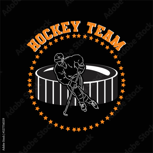 Canvas Print best hockey t shirt design vector