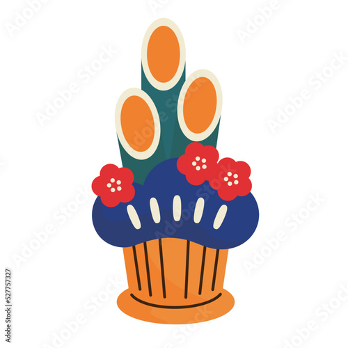 Vector illustration of kadomatsu. This is what is displayed at the entrance of the Japanese New Year.