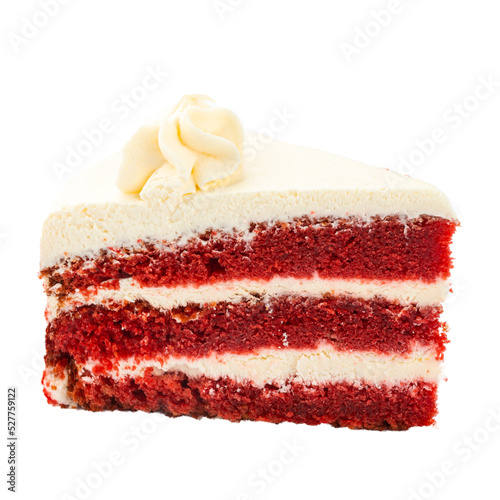 Fotografia, Obraz png Isolated slice of red velvet sponge cake