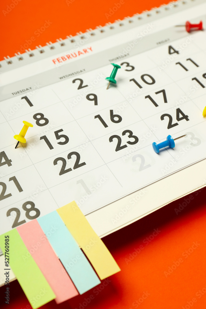 Fototapeta premium Concept of event planning and work planning, close up