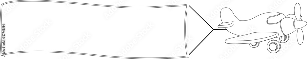 A cartoon aeroplane or airplane banner towing plane coloring book illustration Stock Vector ...