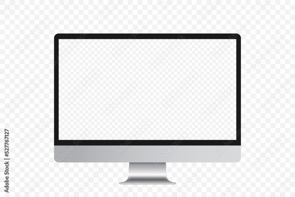 Screen realistic monitor mockup. Desktop computer screen isolated vector. Screen realistic monitor mockup. Desktop computer screen isolated vector.