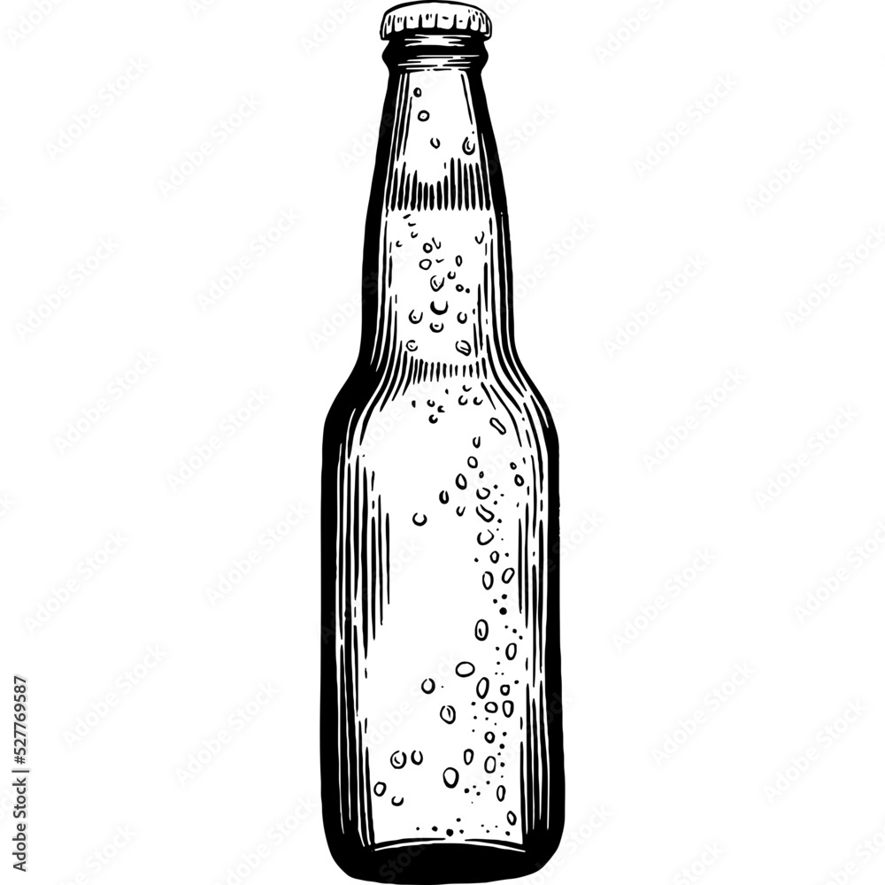 Simple Abstract Black And White Icon From A Bottle Of Fresh, Foamy Tasty  Refreshing Beer And Copy Space On A White Background. Vector Illustration.  Royalty Free SVG, Cliparts, Vectors, and Stock Illustration.