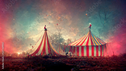 Red Stripe Stage Background. Theater  Cinema  Circus  Opera or Concert Hall or Amusement Park.Concept Art Scenery. Book Illustration. Video Game Scene. Serious Digital Painting. CG Artwork Background 