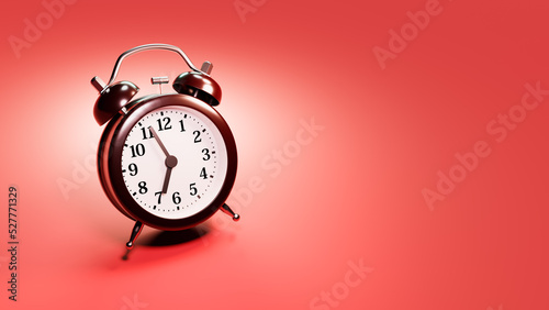 Alarm Clock on Red Background