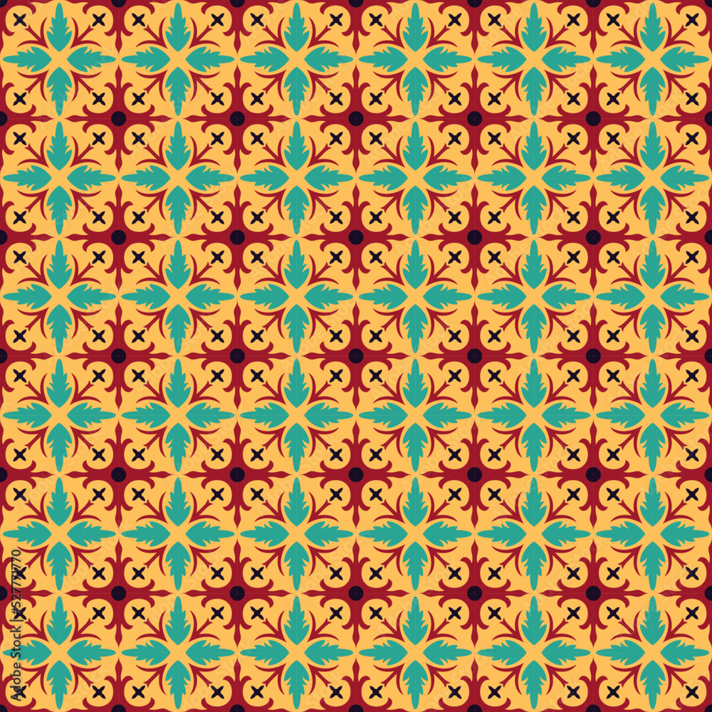 Decorative tile pattern design. Floral Background