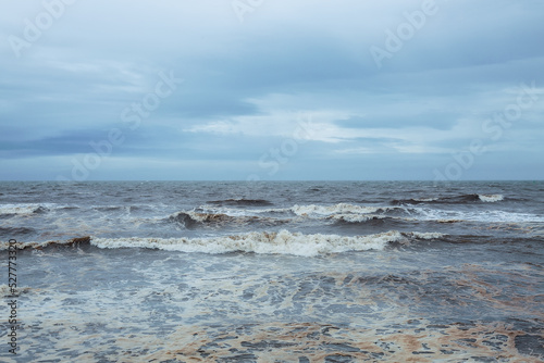 Landscape of the sea on a cloudy day