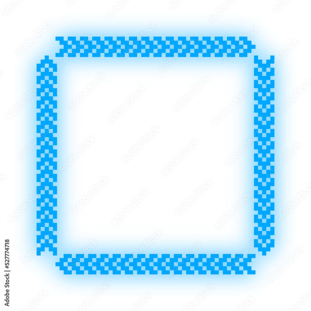 neon pixel square frame
