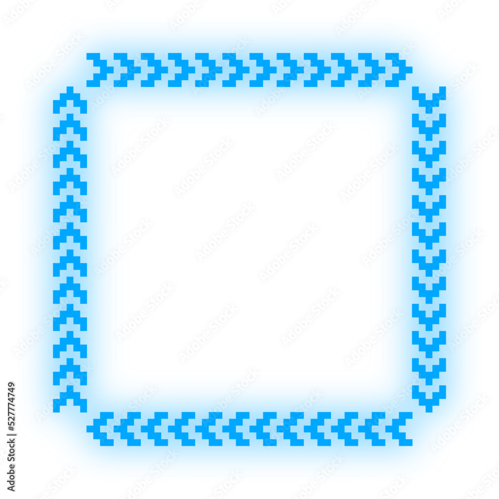 neon pixel square frame
