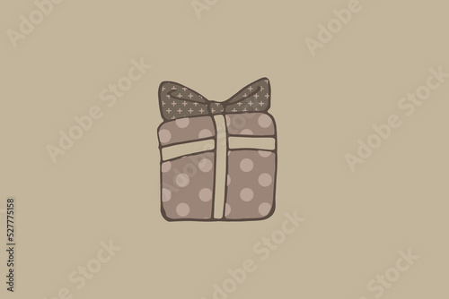 Gift box with ribbon line icon