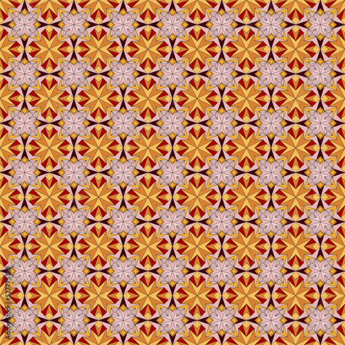 Seamless, Vector Image of Rectilinear Shapes in Brown and Pink Tones, Forming A Kind of Mosaic Pattern. Can Be Used in Design and Textiles