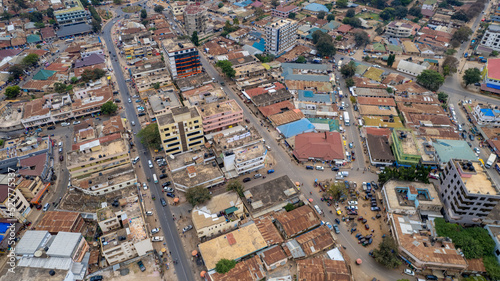 Aerial view of the Morogoro town in Tanzania