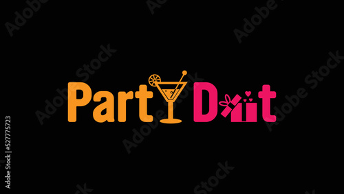 Party Dot Wordmark Creative Logo Design
