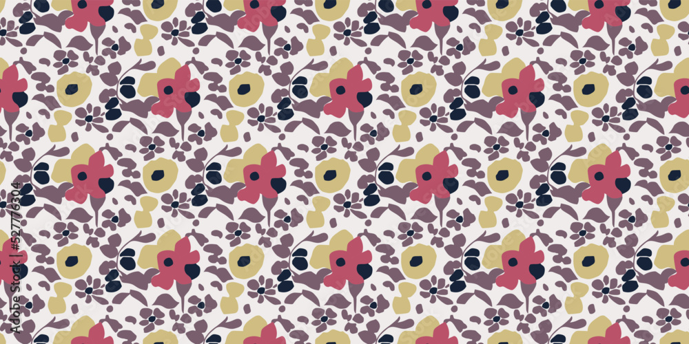 Floral illustration background. Seamless pattern.Vector. 花のイラストパターン Floral illustration background. Seamless pattern.Vector. 花のイラストパターン