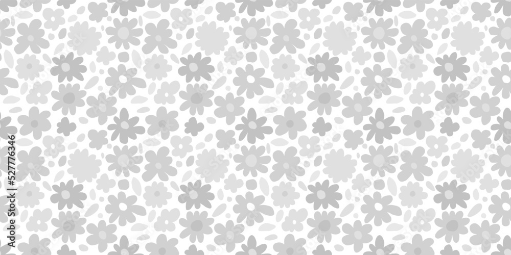 Floral illustration background. Seamless pattern.Vector. 花のイラストパターン