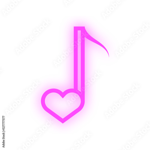 neon music note
