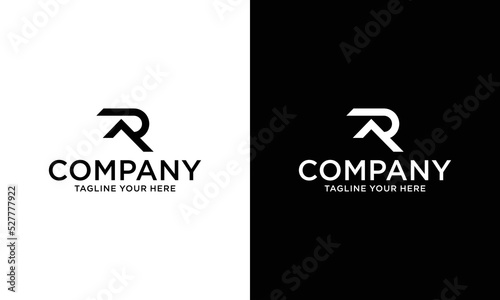 Letter R vector logo design. R letter logo design vector illustration template. on a black and white background.