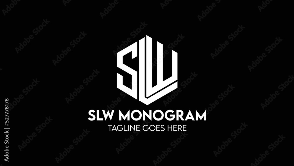 Letters SLW Creative Name Initials Monogram Lettermark Minimal Modern Logo Design Template