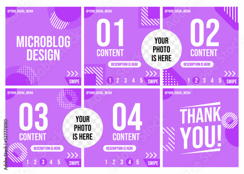 Microblog or carousel design for social media content 