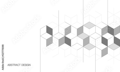 The graphic design elements with isometric shape blocks. Vector illustration of abstract geometric background