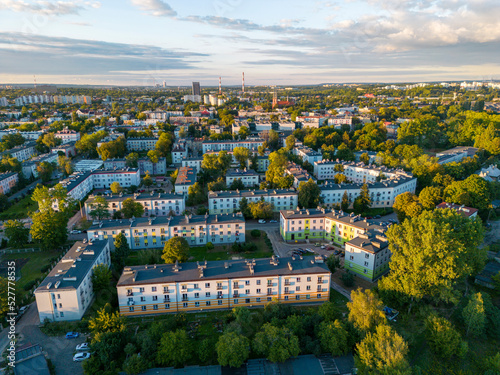 Sosnowiec. Aerial View of City Center of Sosnowiec. The largest city in the D...