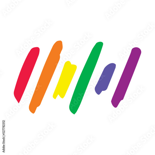 rainbow doodle slant line

