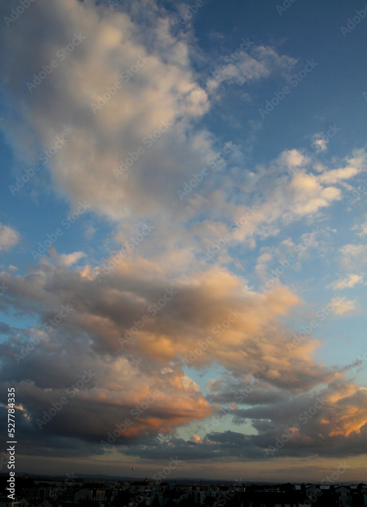 sky,clouds and sunset  as picturesque view 