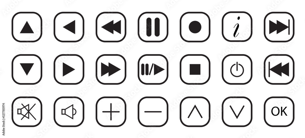 TV and media player button icon flat design vector template TV and media player button icon flat design vector template