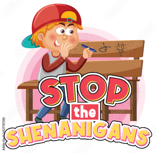 Stop shenanigans isolated word text