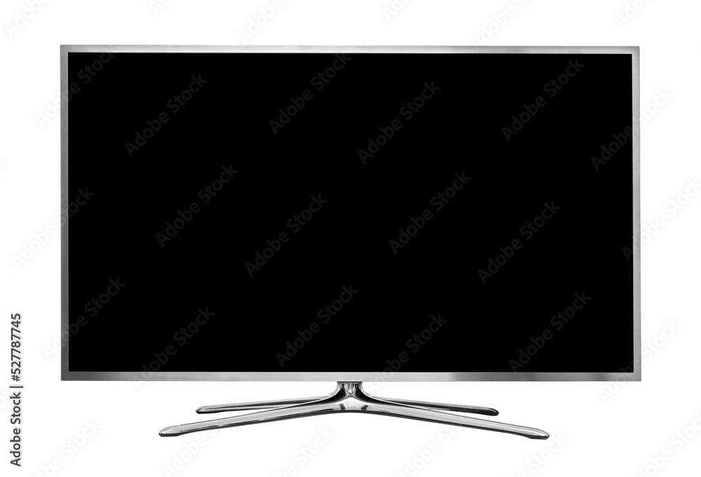 blank tv on stand isolated on transparent background - obrazy, fototapety, plakaty 