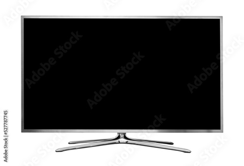blank tv on stand isolated on transparent background photo