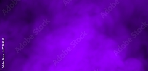 Purple smoke on a black background. Purple smoke background. Colored steam. Poisonous vapors. Clean air, science concept.  3D render. photo