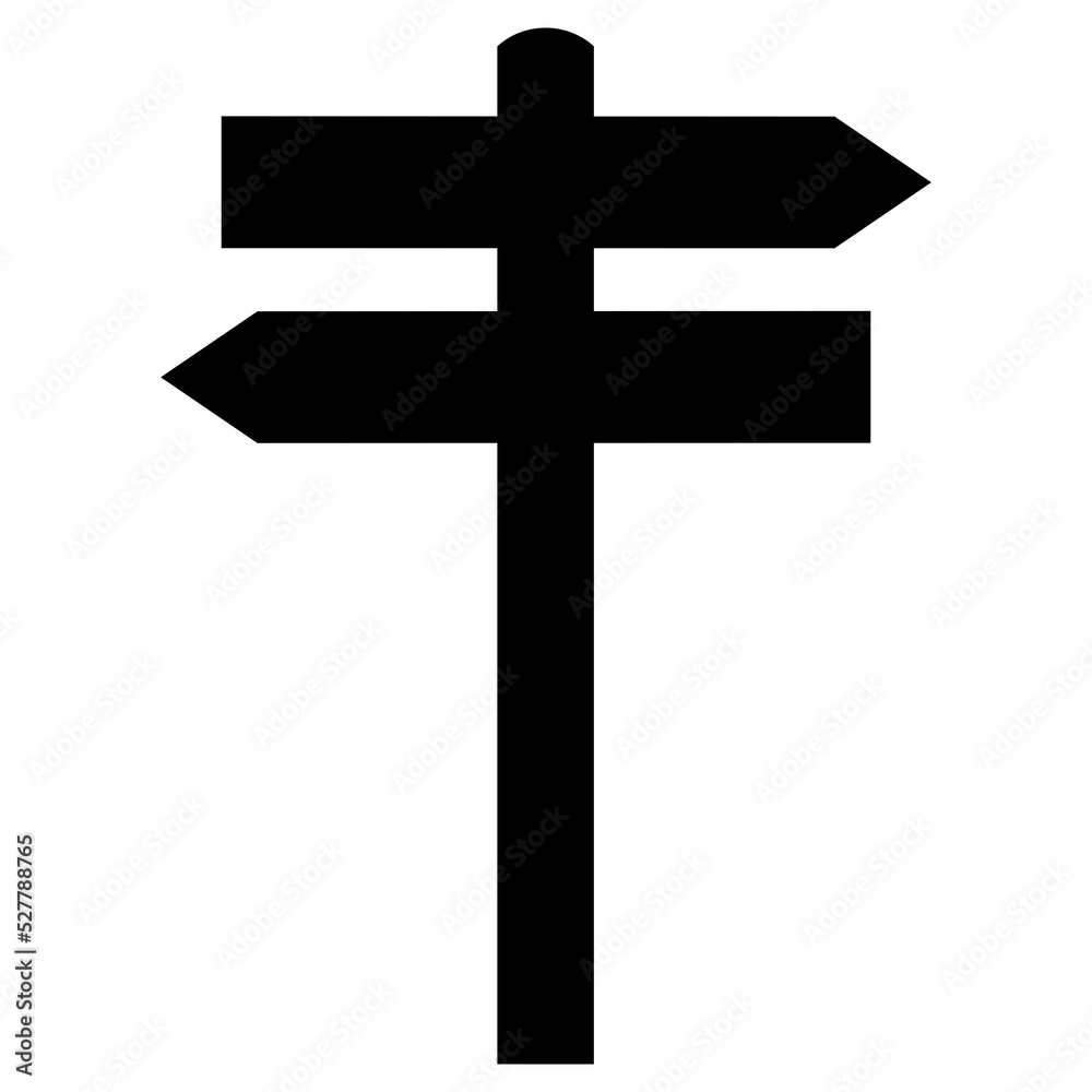 Wegweiser Icon in schwarz als Symbol für Strategie und Orientierung