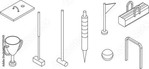 Canvas Print Croquet icons set