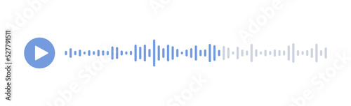 Audio speech soundwave line. Mobile messenger app chat soundbar. Sound wave of voice. Record music player interface. Equalizer icon with spectrum noise. Vector illustration.