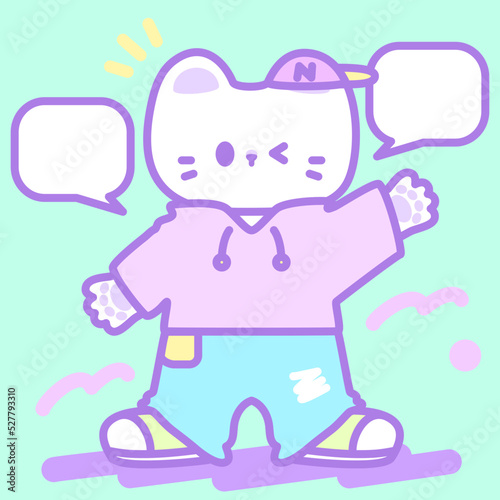 ふきだしねこイラスト