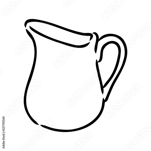 Creamer jug hand drawn vector illustration isolated on white background