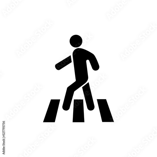 Line icon of a person crossing the road at a pedestrian crossing. Zebra, white stripes, pedestrian, driver, traffic rules. Traffic light concept. Vector line icon for Business and Advertising