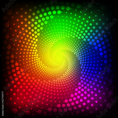 Abstract vector pattern colorful dots spiral background illustration