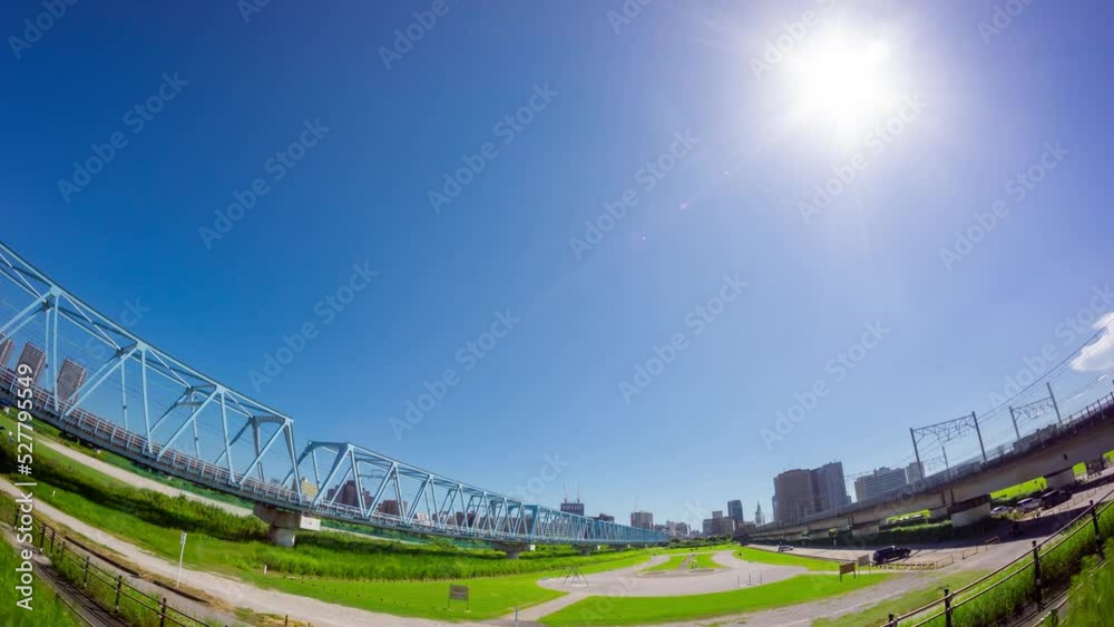 東京タイムラプス 2022夏　多摩川河川敷　