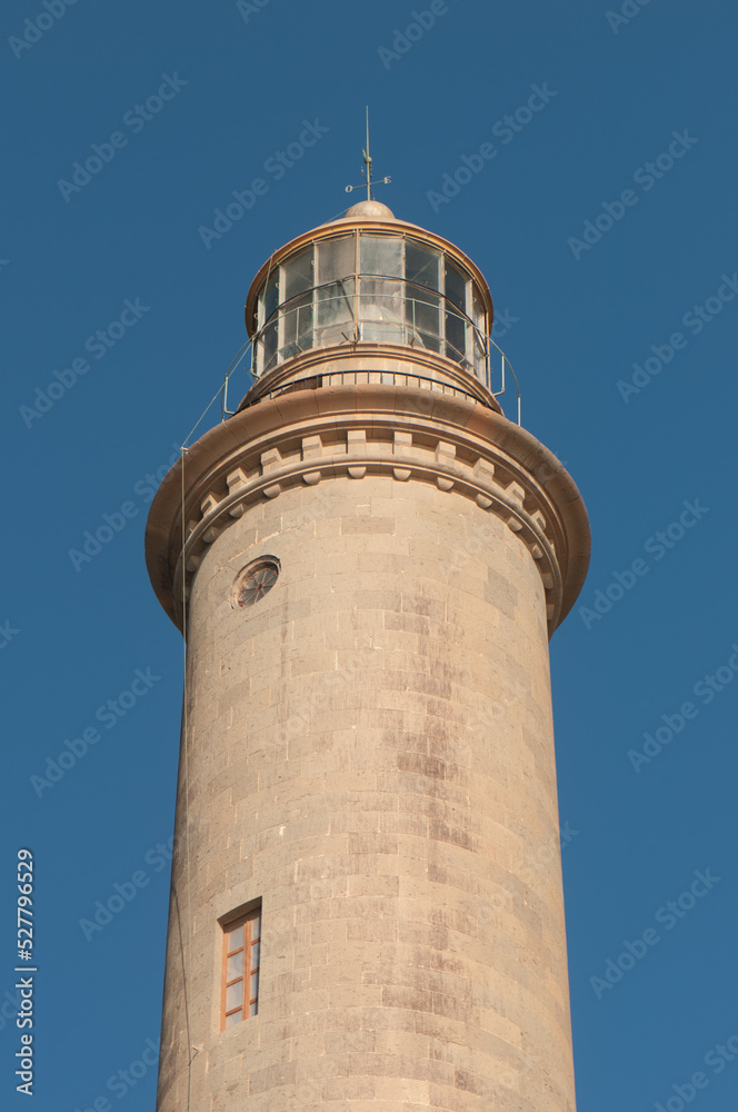Top of the Maspalomas Lighthouse. Maspalomas. San Bartolome de Tirajana. Gran Canaria. Canary Islands. Spain.