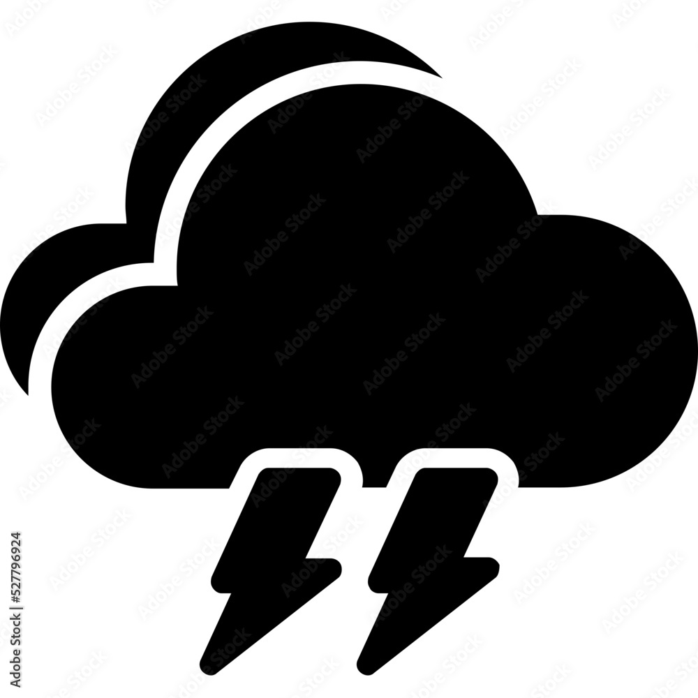 Cloud Lightning Vector Icon Cloud Lightning Vector Icon