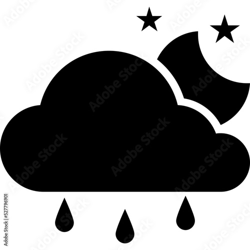Fototapeta Naklejka Na Ścianę i Meble -  Night Raining Vector Icon