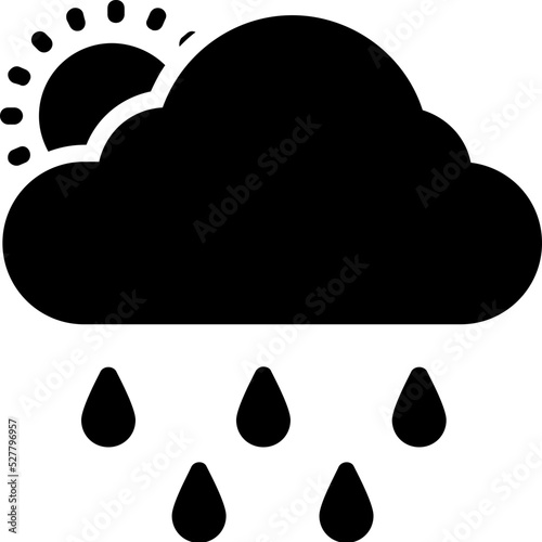 Fototapeta Naklejka Na Ścianę i Meble -  Sunny Rain Vector Icon