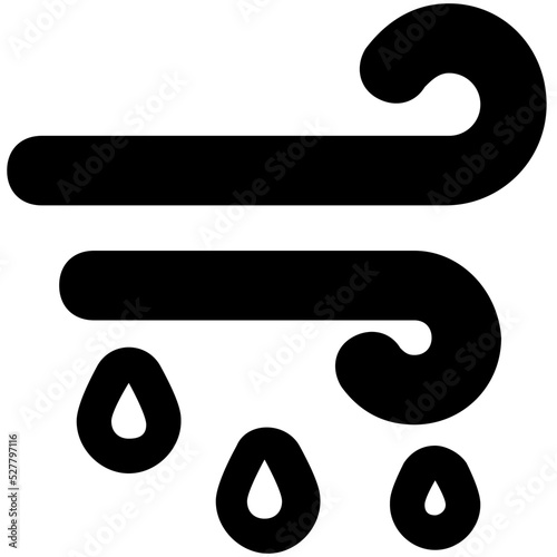 Windy Rain Vector Icon