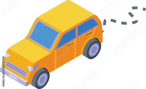 Car travel icon isometric vector. World map. Tour cruise